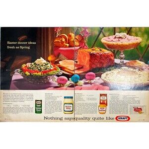 Kraft "Nothing Says Quality Quite Like KRAFT" 2-page Vintage Print Ad 1968